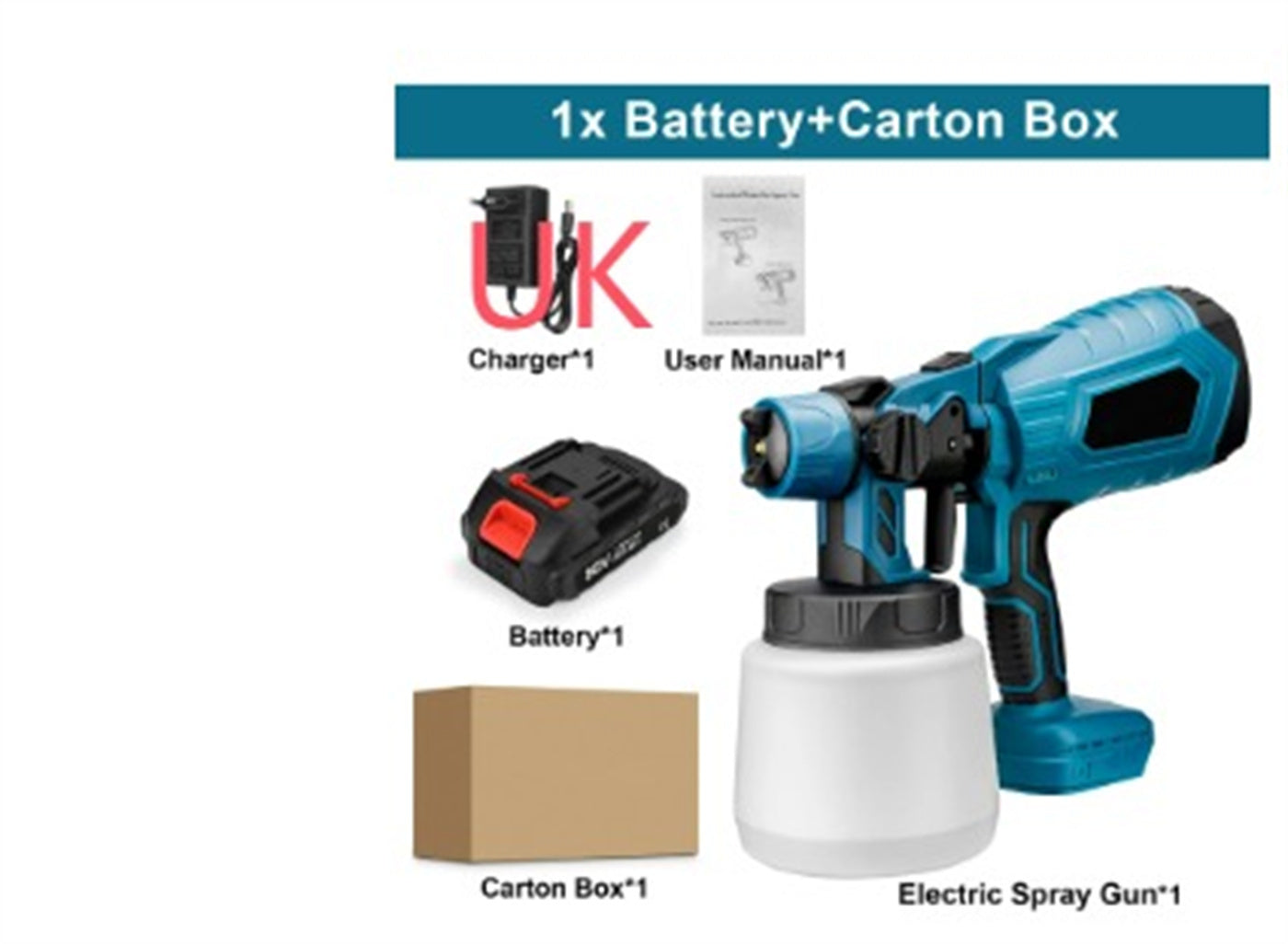 Gun Wireless Paint Sprayer Portable Paint Blue