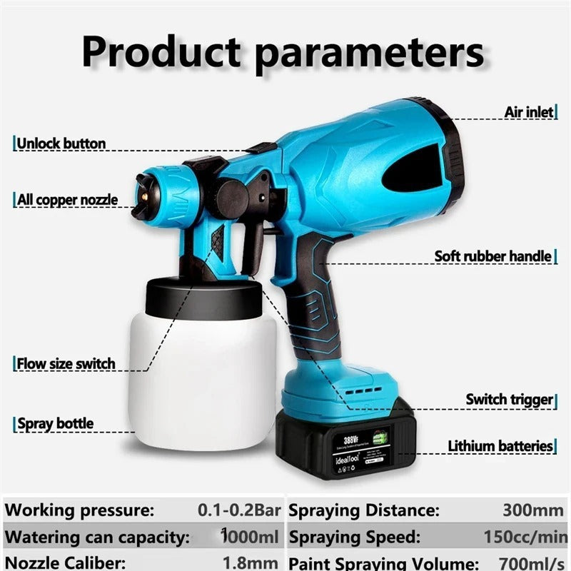 Electric Steel Paint Spray Gun For Automotive Furniture